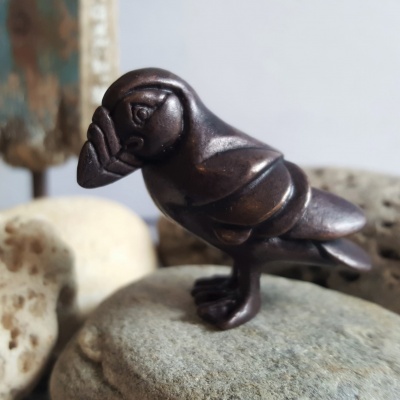 Miniature Bronze Puffin Sculpture